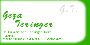 geza teringer business card